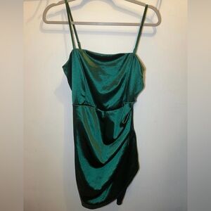 Emerald Sundae Green Satin Mini Dress